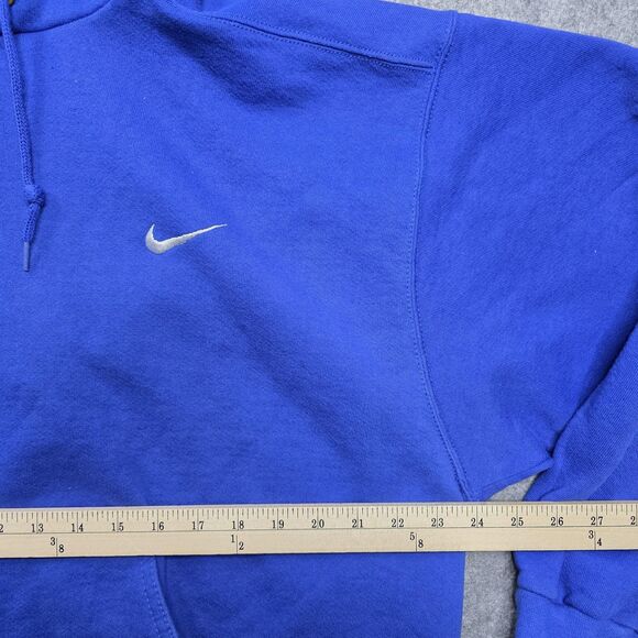VINTAGE Nike Sweatshirt Mens Large Blue Swoosh Pullover Hoodie Made USA 90s - Picture 4 of 8